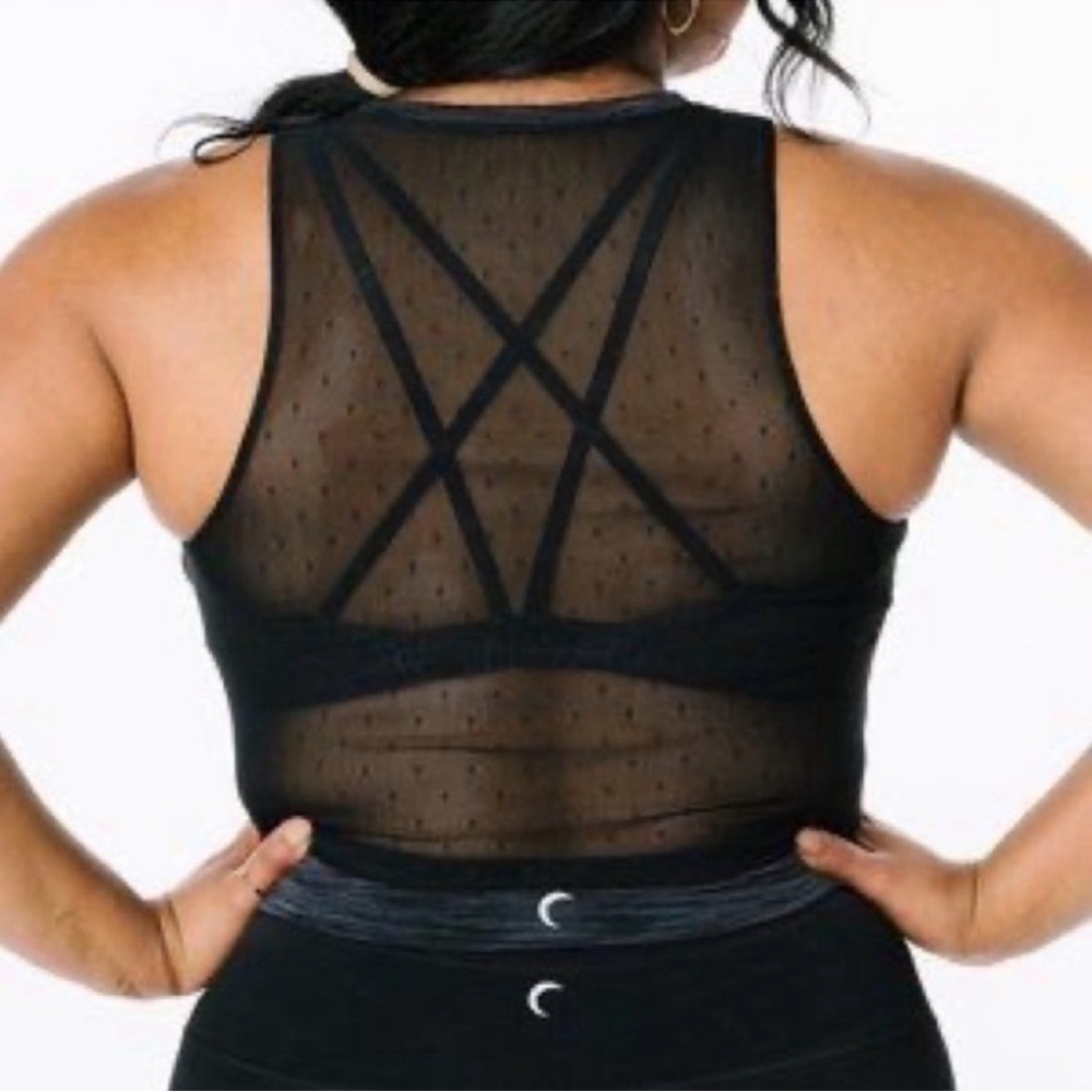 ZYIA Black Mesh Sports Bra & Tank Set - Picture 4 of 6